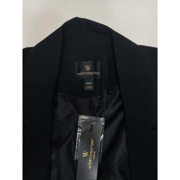 Worthington black blazer sz 20w tailored workwear minimalist business casual - Picture 3 of 5